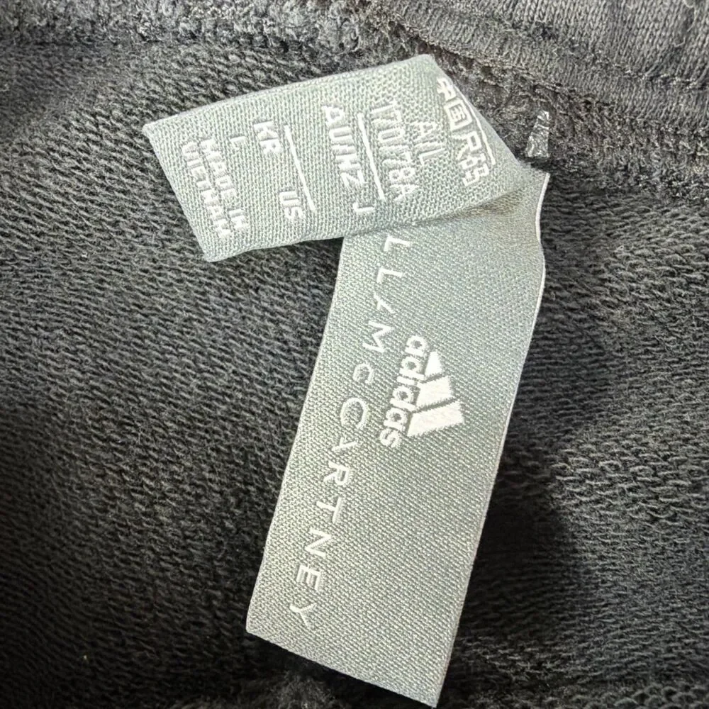 Adidas x Stella McCartney Size Large Black Sweat Shorts Fleece Flared Drawstring
